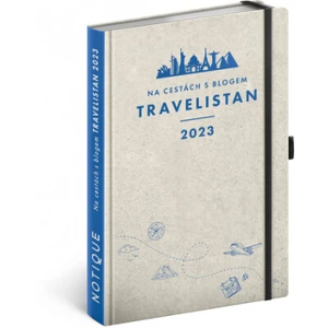 Diář 2023: Travelistan, cestovatelský, 13 × 21 cm