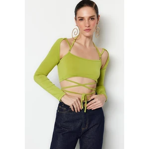 Trendyol Green Piping Detailed Blouse