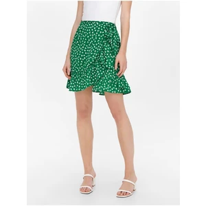 Green Floral Short Wrap Skirt ONLY Olivia - Women