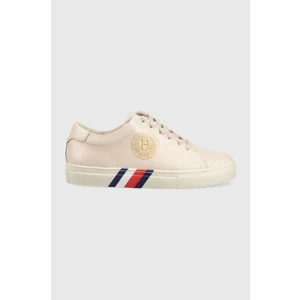 Cream Women's Leather Sneakers Tommy Hilfiger - Women