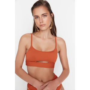 Trendyol Bikini Top - Brown - Plain