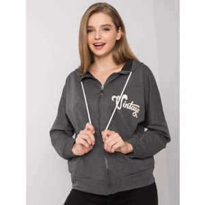 Dark gray melange hoodie