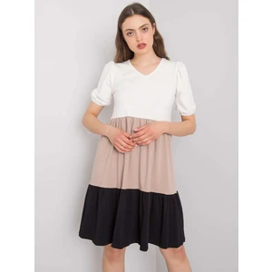 RUE PARIS Ecru-beige cotton dress