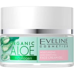 Eveline Cosmetics Organic Aloe+Collagen aktívny intenzívne hydratačný gélový krém s upokojujúcim účinkom 50 ml