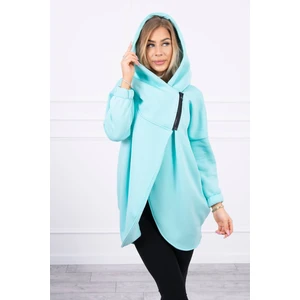 Sweatshirt with short zipper mint