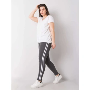 Plus size dark gray melange leggings