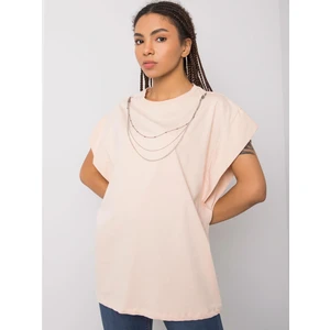 RUE PARIS Peach t-shirt with a necklace