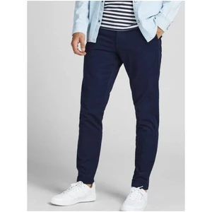 Jack&Jones Pánské kalhoty JJIMARCO JJDAVE Slim Fit 12174309 Navy Blazer 29/32