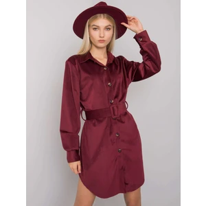 Burgundy buttoned dress