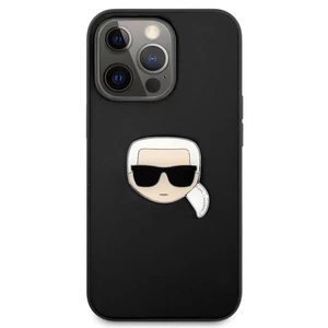 Kryt na mobil Karl Lagerfeld Leather Karl Head na Apple iPhone 13 Pro (KLHCP13LPKMK) čierne ochranný kryt na mobil • na iPhone 13 Pro • s logom Karl L