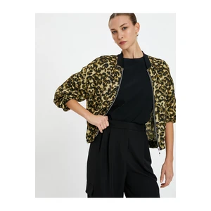 Koton bomber bunda s leopardím vzorem a kapsou na zip Detail