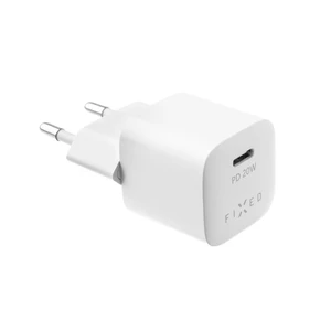 Síťová nabíječka FIXED Mini s USB-C výstupem a podporou PD, 20W, bílá