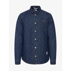 Dark Blue Quilted Denim Shirt Blend - Men