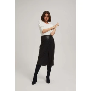 Midi skirt made of imitation leather