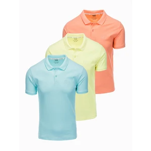 Ombre Set of men's pique knit polo shirts 3-pack