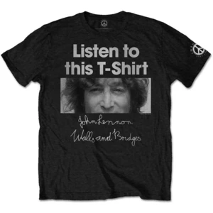 John Lennon Koszulka Listen Lady Czarny-Graficzny XL
