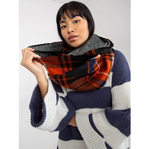 Orange-black checkered chimney scarf