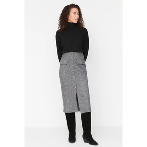 Trendyol Skirt - Gray - Midi