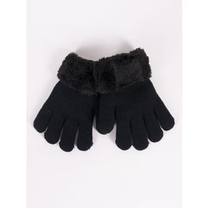 Yoclub Kids's Girls' Five-Finger Double-Layer Gloves RED-0103G-AA50-002