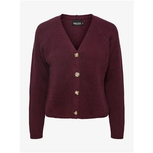 Burgundy Ribbed Cardigan Pieces Silla - Women