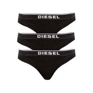 3PACK dámská tanga Diesel černá