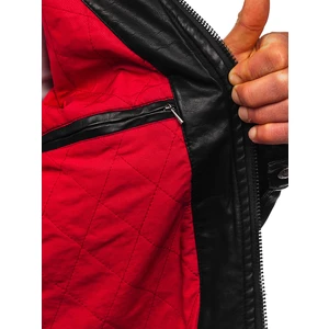 Černá pánská koženková bunda Bolf EX892