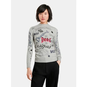 Grey Desigual Paloma Womens Patterned Sweater - Women