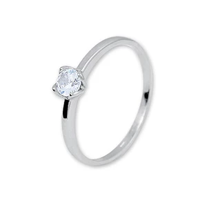 Brilio Silver Nežný strieborný prsteň so zirkónom 426 001 00576 04 58 mm