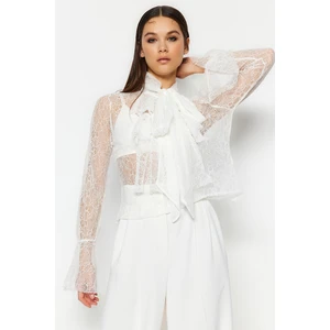 Trendyol Ecru Ruffle Lace Bridal Blouse