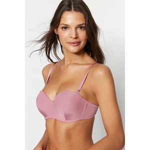 Trendyol Dried Rose Polyamide Filled Strapless Bra with Detachable Straps