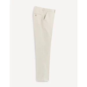 Celio Lněné oblekové kalhoty Bohot2 - Pánské