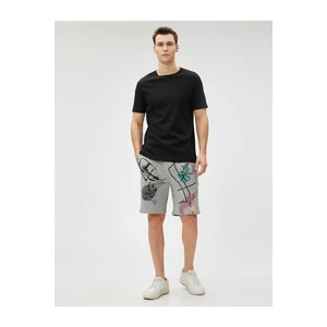 Koton Printed Shorts Tie Waist Pocket Detailed