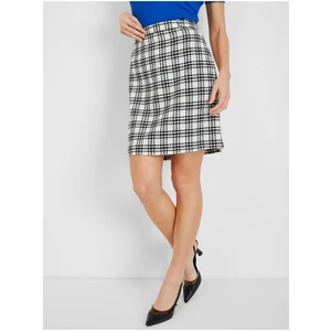 Orsay Black & White Checkered Skirt - Ladies