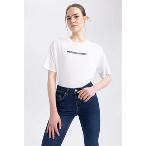 Sorbe X Defacto Crew Neck Slogan Printed T-Shirt