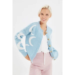 Trendyol Blue Jacquard Knitwear Cardigan