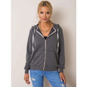 Dark gray cotton melange hoodie