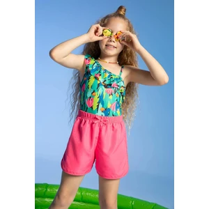 DEFACTO Girl One Shoulder Flamingo Print Swimsuit