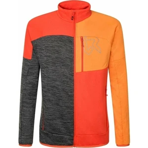 Rock Experience Kobra Mock Neck FZ Man Fleece Cherry Tomato/Persimmon Orange/Grey Melange M Sweat à capuche outdoor