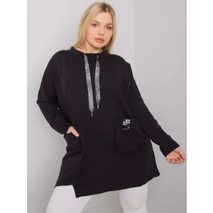 Black plus size tunic with pockets