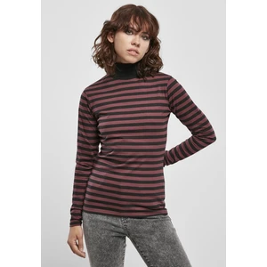 Ladies Y/D Turtleneck L/S Cherry/blk