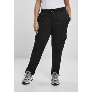 Ladies Cargo Terry Pants Black