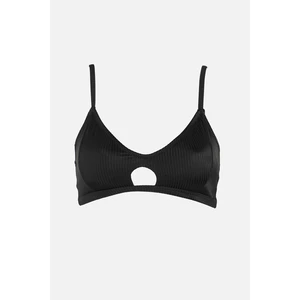 Trendyol Black Textured Fabric Bikini Top