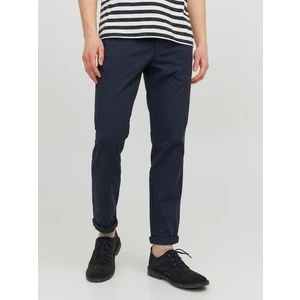 Dark blue men's cropped chino pants Jack & Jones Marco - Men