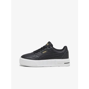 Black Women's Leather Sneakers on Puma Cali Court - Women