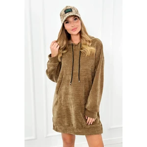 Corduroy dress with Camel hood