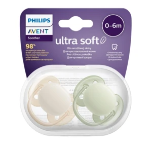 Philips AVENT Cumlík Ultrasoft Premium neutral 0-6m chlapec 2 ks