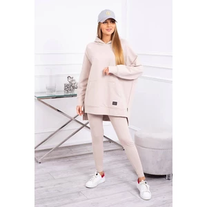 Set with sweatshirt in beige color