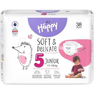 BELLA Baby Happy Soft&Delicate Size 5 Junior jednorázové pleny 11-18 kg 38 ks