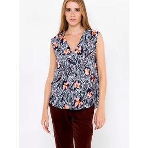 Dark Blue Flowered Top CAMAIEU - Women