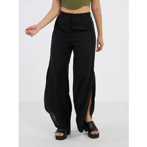 Black women's trousers with linen AWARE by VERO MODA Fia - Ladies